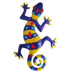 Gecko Ödla Väggdekor Trädgård prydnad 13x22cm - Gul