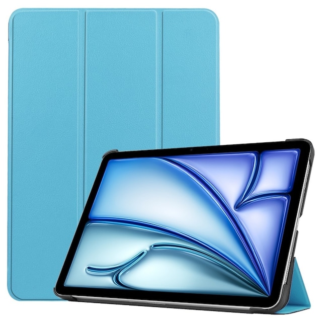 Til iPad Air 11 (2024) Etui Tre-fold Stativ Tablet Cover - LysBlå