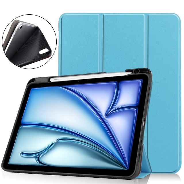 Til iPad Air 11 (2024) Etui Tre-fold Stativ Tablet Cover med Pen Holder