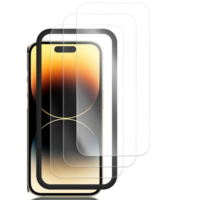 HD hærdet glasfilm i aluminiumslegering Fuldt dæksel Dropsikker til iPhone Gennemsigtig iPhone 14 Pro