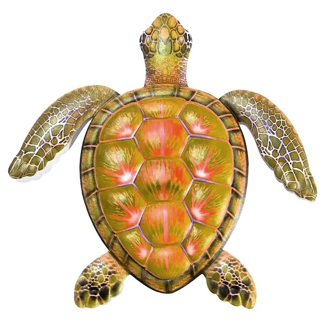 Skildpadde Vægskilt Have Ornament 30,3x28x1,8cm - Gul