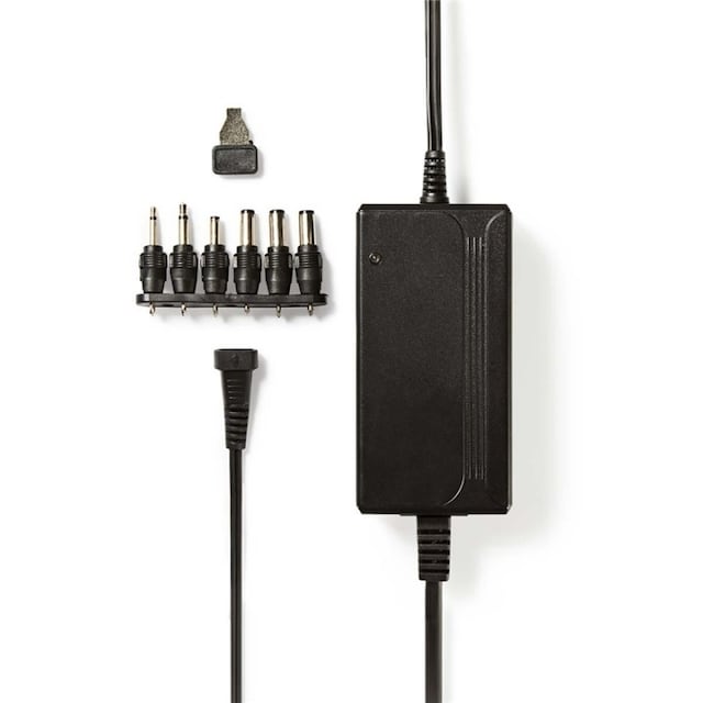 Nedis Universal AC Power Adapter | 27 W | 3 - 12 V DC | 3.60 m | 2.25 A A | 6 plug(s) | Sort