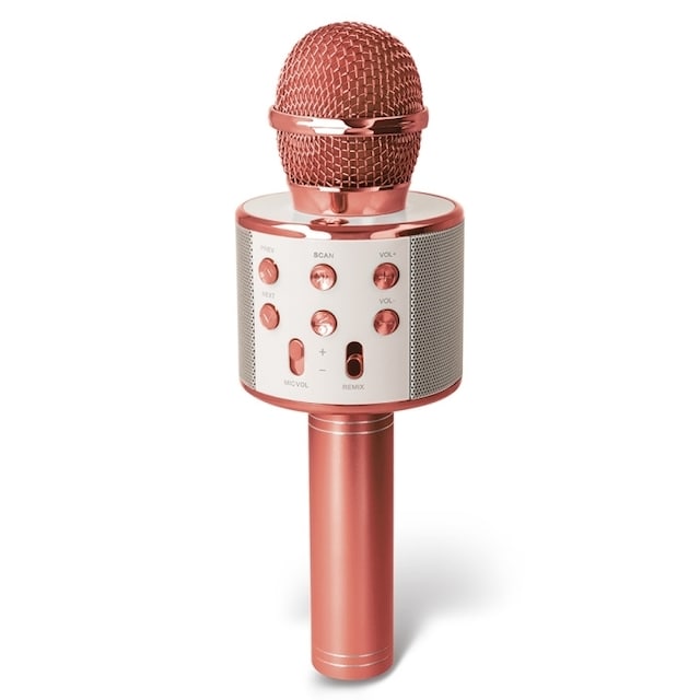 Forever BMS-300 Lite Bluetooth-karaokemikrofon med højttaler, rosaguld