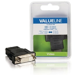 Valueline High Speed Hdmi Med Ethernet Adapter HDMI-Stik - DVI-D 24 + 1-Pin Hun Sort