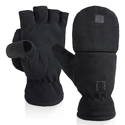 Flip-up polar fleece handsker uden fingre M