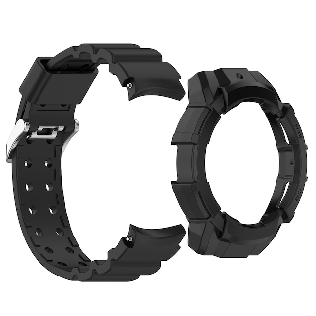 Armor silikone urrem med beskyttende etui til Samsung Galaxy Watch6 40mm Sort
