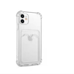 iPhone 12 cover med kortholder TPU gennemsigtig