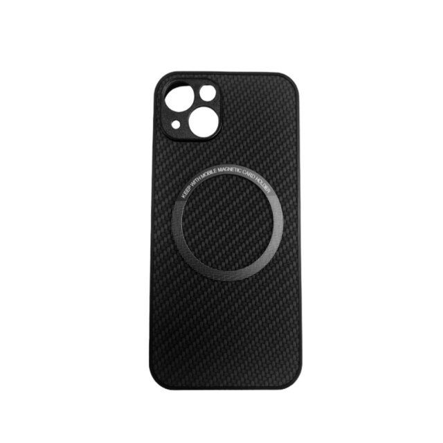 Carbon Fiber Magnetic Phone Charging Case til iPhone Sort iPhone 13