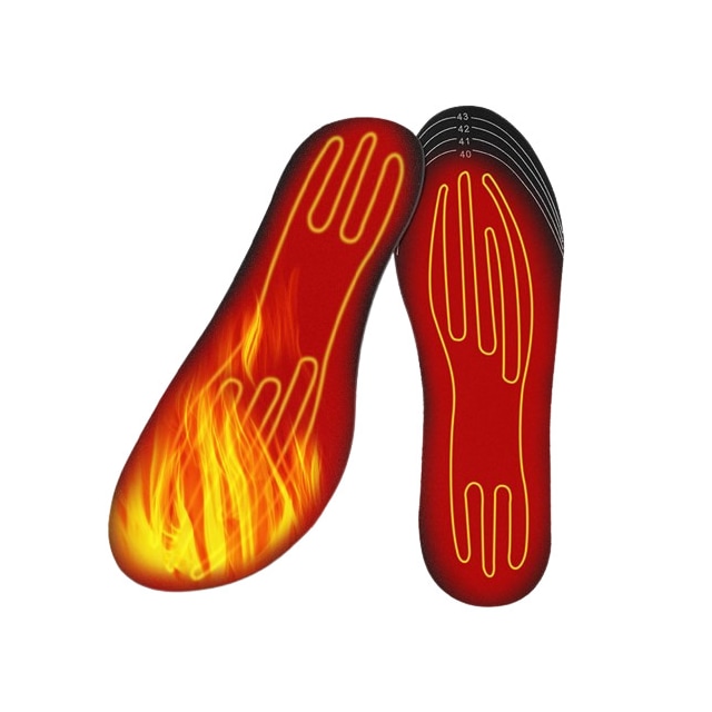 USB genopladelige opvarmede sko, skærbar vintervarme sko indersål Sort 40-46