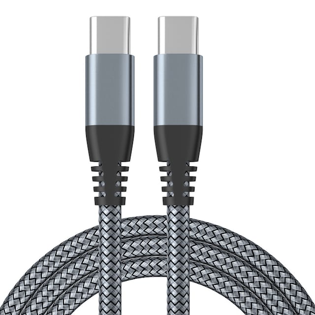 USB-C ladekabel 60 W hurtig opladning Grå 3 m