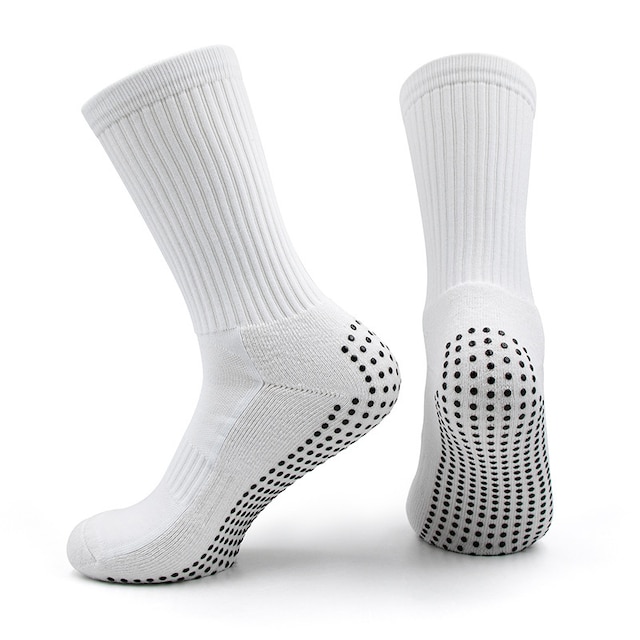Mid-calve sportsokker dispenserer skridsikre sokker Hvid