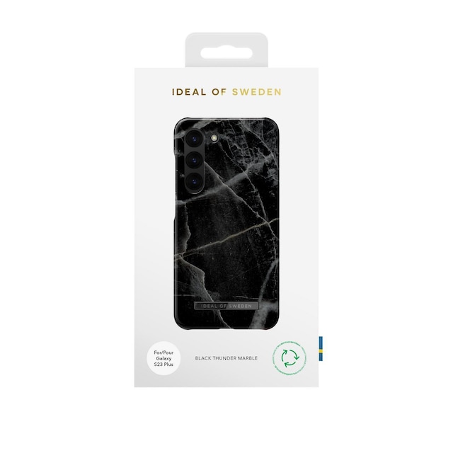 Printed Case Galaxy S23P Black Thunder Marble