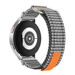 20 mm lærredsurrem til Samsung Galaxy Watch Active 1/2, Galaxy Watch 4 Sort + Hvid