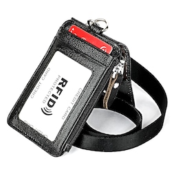 RFID kreditkortholder i ægte læder Sort