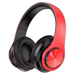 Hifi Wireless On-Ear Headset Bluetooth-hovedtelefoner - Rød+sort