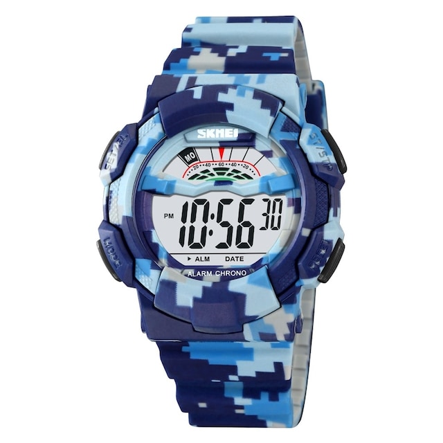 SKMEI 50m vandtæt armbåndsur - Blå camouflage