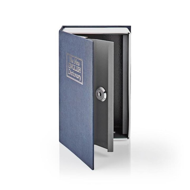 Nedis Bog Boks | Book Sikker | Nøgle lås | Indendørs | Lille | Indvendig Volume: 0.86 l | 2 nøgler medfølger | Blå / Sølv