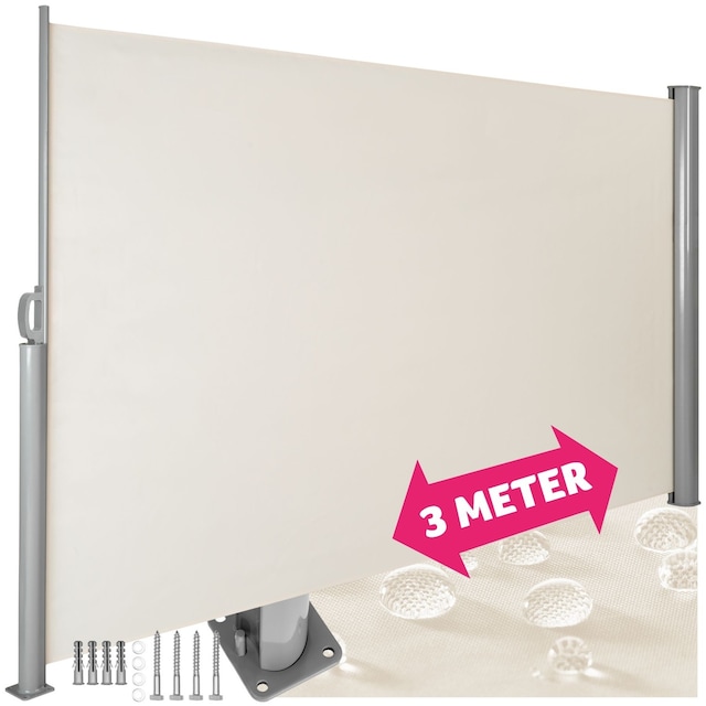 Læhegn i aluminium og polyester - 180 x 300 cm,beige