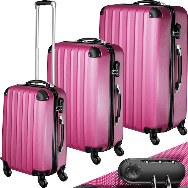 Rejsekuffertsæt hardcase - pink