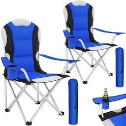 2 Campingstole polstret - blå