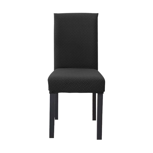 4x Stolebetræk polstring til stol (mønstret sort)