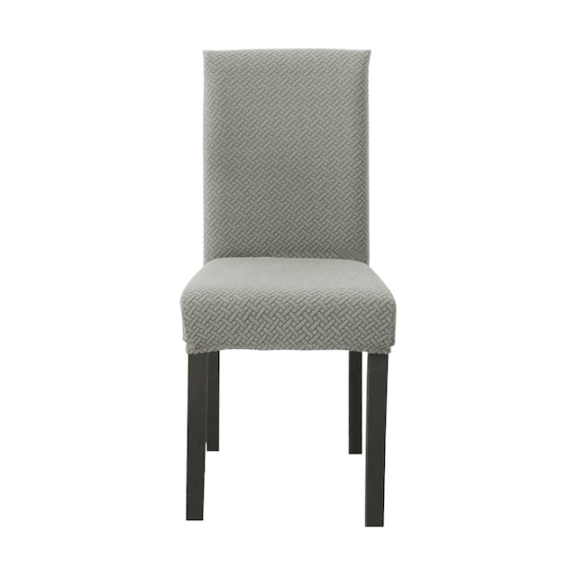 2x Stolebetræk Polstring til stol (mønstret grå)