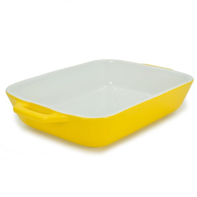 Gryde Bageform Porcelæn 26 x 17 x 5 cm (Gul)