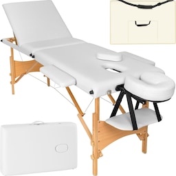 Massagebriks med 3 zoner, polstring + taske - hvid