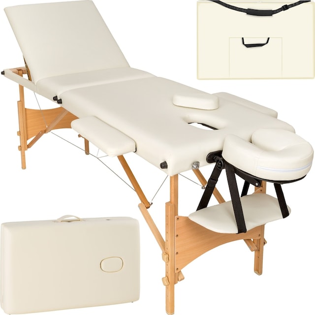 Massagebriks med 3 zoner, polstring + taske - beige