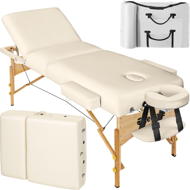 Massagebriks med 3 zoner 10cm polstring + taske - beige