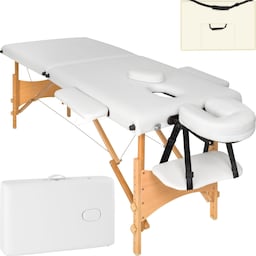 Massagebriks med 2 zoner, 5cm polstring + taske - hvid