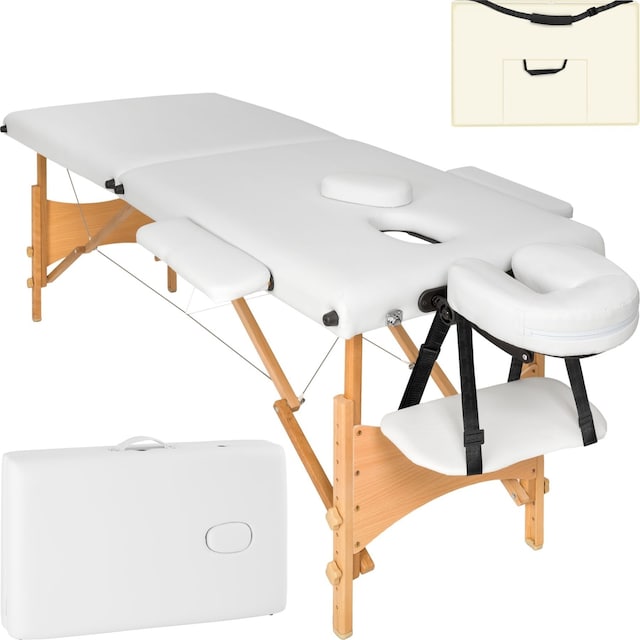 Massagebriks med 2 zoner, 5cm polstring + taske - hvid