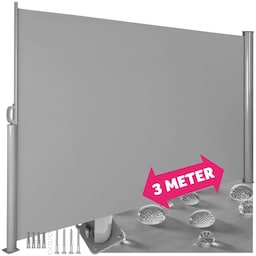 Læhegn i aluminium og polyester - 180 x 300 cm,grå