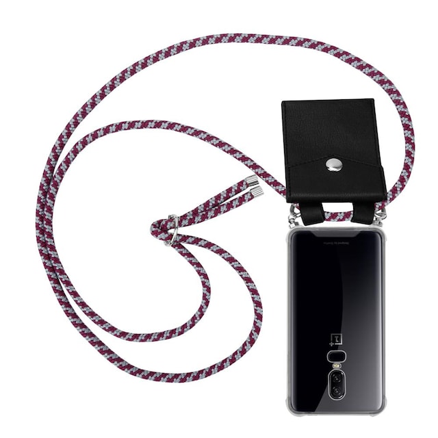 Etui OnePlus 6 Cover Kæde (Rød)