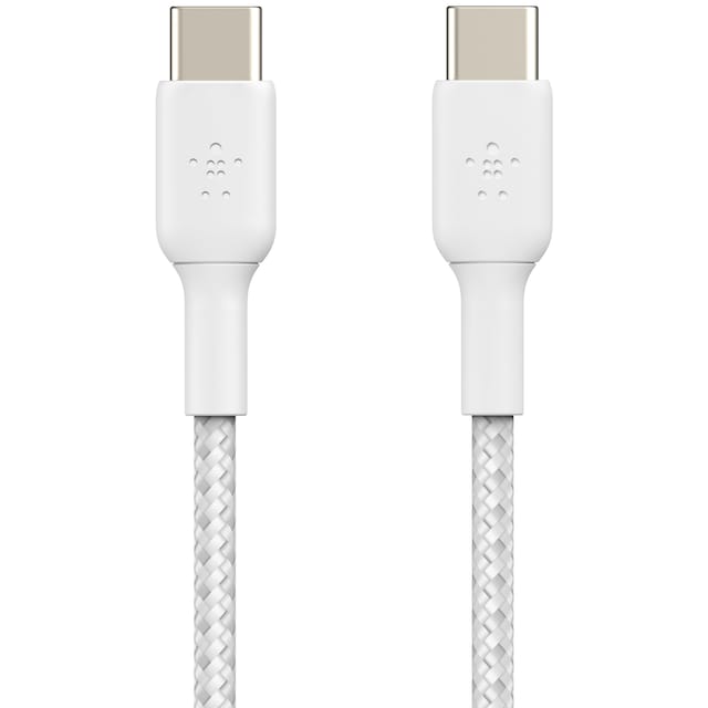 Belkin BoostCharge USB-C til USB-C flettet kabel 15 cm (hvid)