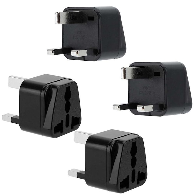 4x Stikkontaktadapter Rejsekonverter (britisk type g)