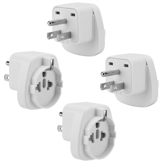 4x Stikadapter Rejsekonverter (type b til eu)