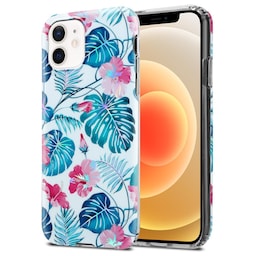 iPhone 12 / 12 PRO Etui Cover Blomster (Hvid)