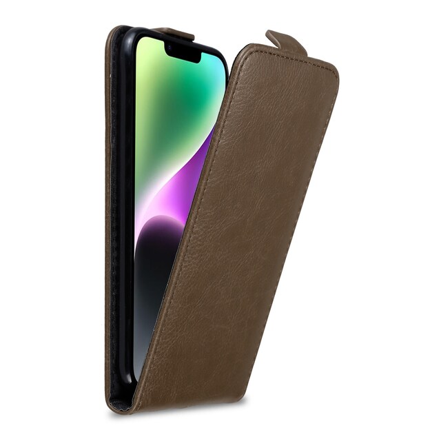 iPhone 14 PLUS Pungetui Flip Cover (Brun)