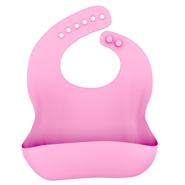 Babyhagesmæk af silikone med drypbakke pink