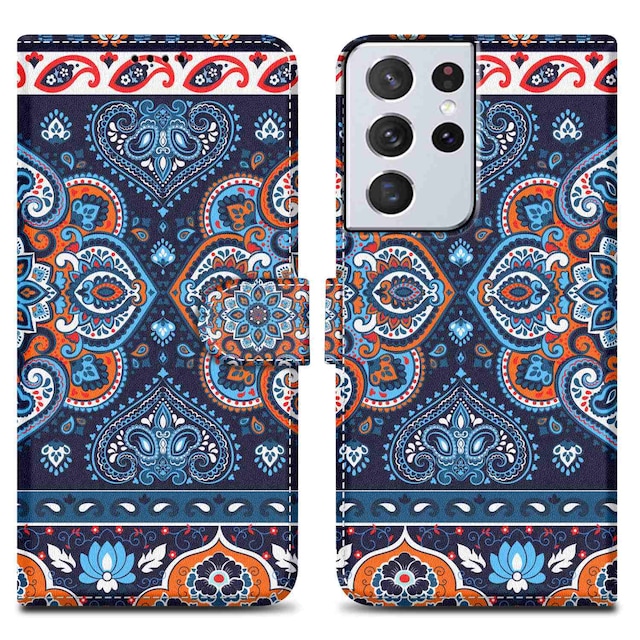 Samsung Galaxy S21 ULTRA Pungetui Cover Case (Blå)