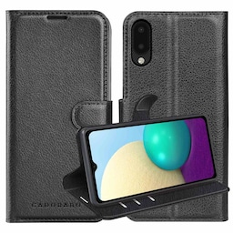 Samsung Galaxy A02 / M02 Pungetui Cover Case (Sort)