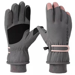 Varme handsker til vinter og ski med touch-skærm- fingre til kvinder Grå