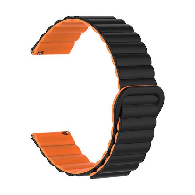Sort orange silikone urrem til Huawei GT4, Samsung Watch6, 22mm