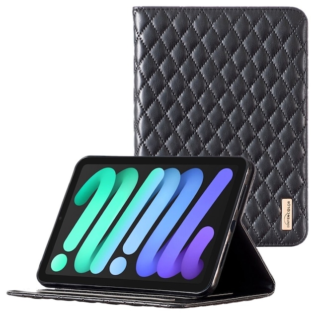 SKALO iPad Mini (2021) BINFEN COLOR Quiltet Flip Cover - Sort