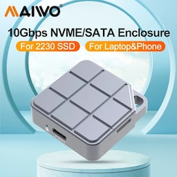 MAIWO M.2 2230 NVMe og SATA SSD mini eksternt kabinet USB 3.2 Gen 2 10 Gbps