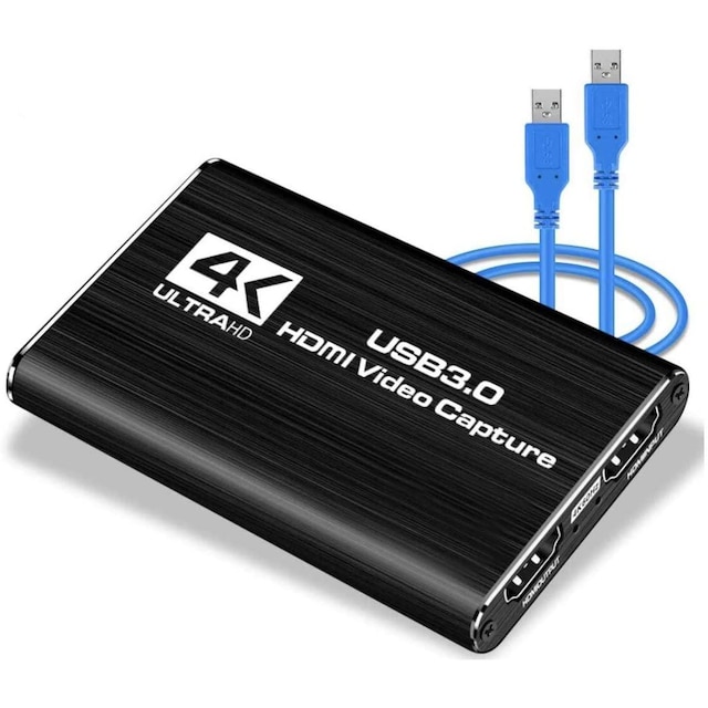 NÖRDIC videooptagelsesadapter USB3.0 HDMI-udgang 4K 60Hz HDMI med sløjfemikrofon og lydudgang HDMI-signalsløjfeudgang