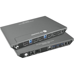 AV Access KVM Switch 2 til 2 HDMI 2.0, 4K60Hz 2K 144/120Hz 4xUSB-A og 2x3.5mm