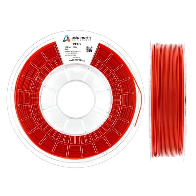 ADDNORTH Filament PETG 1.75mm 750g Rød