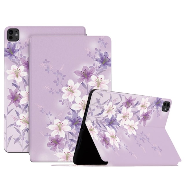 Til iPad Pro 11 (2024) Cover Flip Stativ Smart Tablet Cover - Purple Magnolia
